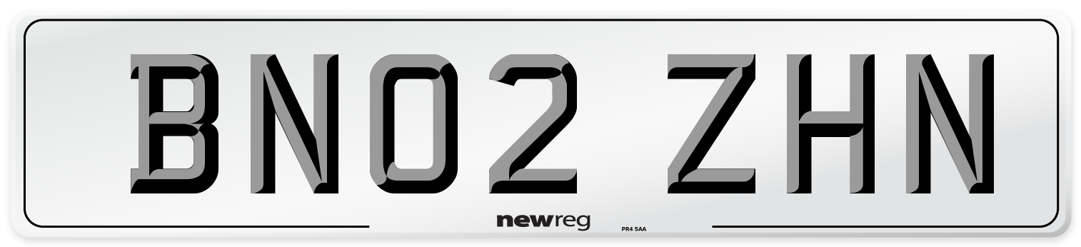 BN02 ZHN Number Plate from New Reg